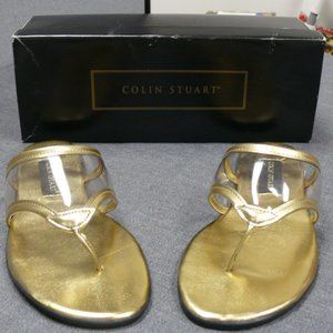 VICTORIA SECRET COLIN STUART GOLD SANDALS NEW 8M